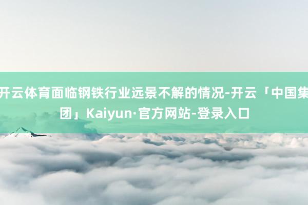 开云体育面临钢铁行业远景不解的情况-开云「中国集团」Kaiyun·官方网站-登录入口