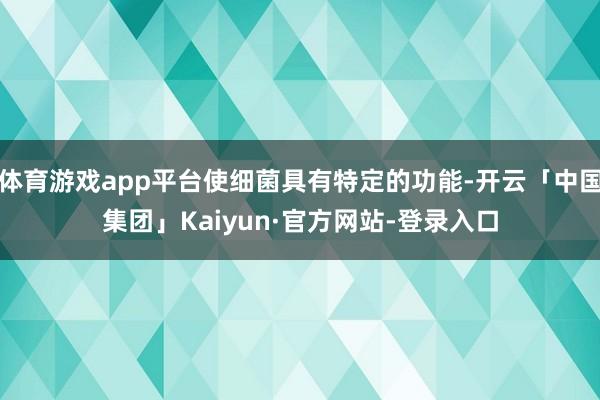 体育游戏app平台使细菌具有特定的功能-开云「中国集团」Kaiyun·官方网站-登录入口